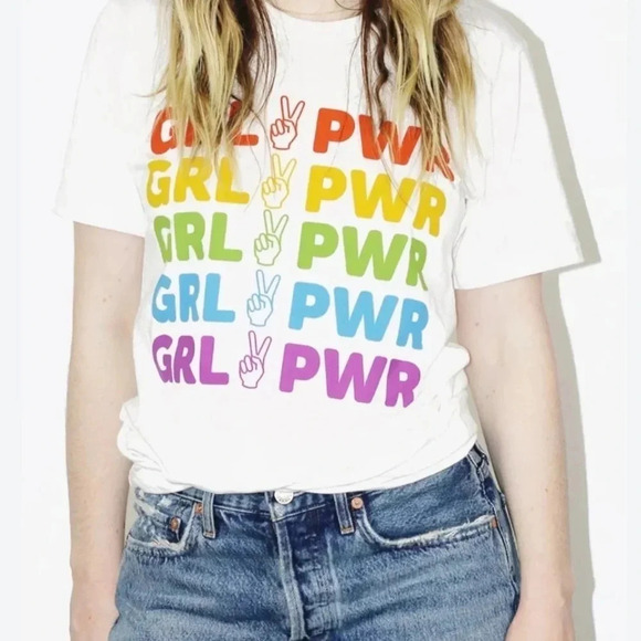 NEW! Sunday Fun “Girl Power” Rainbow Graphic Cotton Short Sleeve T-Shirt - Picture 6 of 10